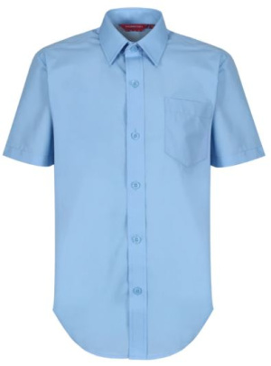 School Shirt - Short Sleeve - Blue (Twin Pack)